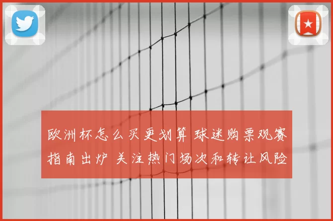 欧洲杯怎么买更划算 球迷购票观赛指南出炉 关注热门场次和转让风险
